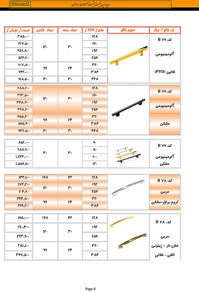 لیست قیمت بهسازان صفحه 8